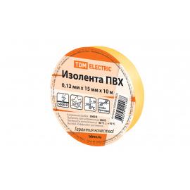 Изолента ПВХ 0,13*15мм Желтая 10м TDM