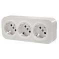 Розетка откр/уст 3-мест. с заземлением 16А белая "Quteo" (Legrand) 782218