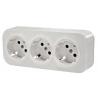 Розетка откр/уст 3-мест. с заземлением 16А белая "Quteo" (Legrand) 782218