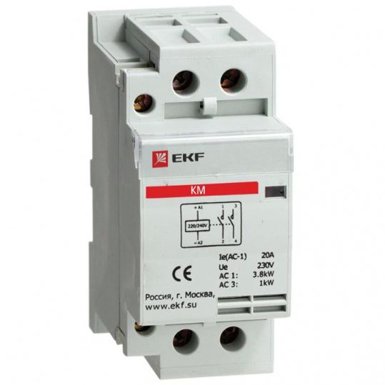 Контактор модульный 16А 230В/АС3 2НО КМ (2 мод.) (EKF)