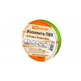 Изолента ПВХ 0,15х19мм Желто-Зеленая 20м TDM