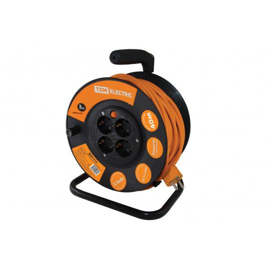 Удлинитель силовой УКз16-004 TDM (4 места/40м ПВС 3х1,5)