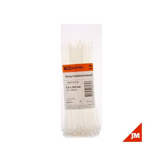 Хомут 2,5х100мм нейлон (белый) (100шт) TDM