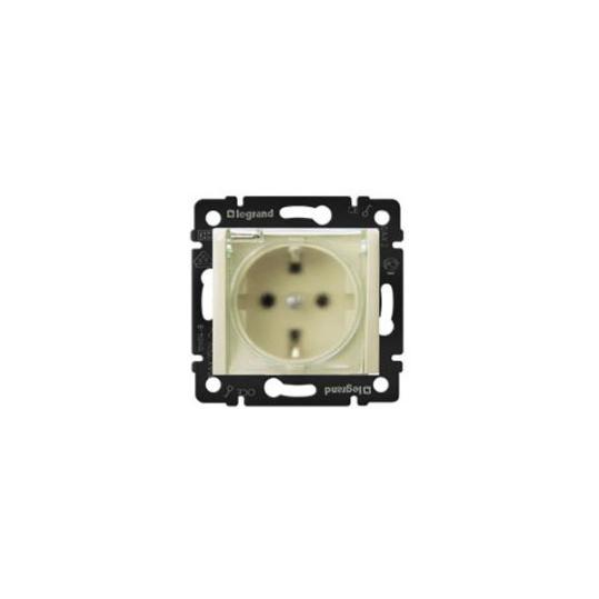 Розетка скр/уст 1-мест. с землей скр/уст 16А слоновая кость с крыш  IP44 "Valena" (Legrand) 774120