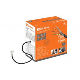 Кабель витая пара U/UTP Cat 5e 4х2х24AWG (305м) solid, PE, чёрный TDM