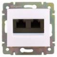 Розетка компьютерная скр/уст двойная RJ-45 UTP CAT5E белая "Valena" (Legrand) 774231 РЫНОК
