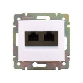 Розетка компьютерная скр/уст двойная RJ-45 UTP CAT5E белая "Valena" (Legrand) 774231 РЫНОК