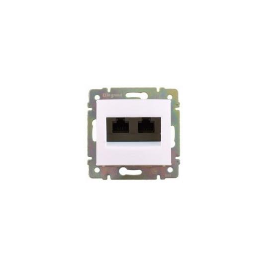 Розетка компьютерная скр/уст двойная RJ-45 UTP CAT5E белая "Valena" (Legrand) 774231 РЫНОК