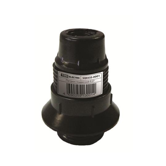 Патрон карболитовый с кольцом, Е14, черный, TDM