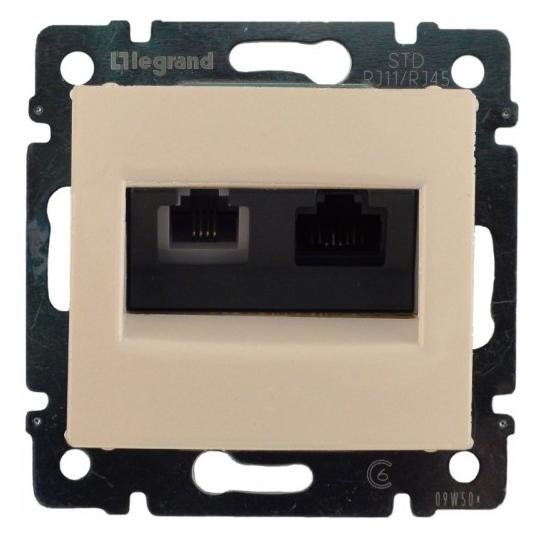 Розетка компьютер+телефон скр/уст RJ-45/RJ-11 UTP CAT5E белая "Valena" (Legrand) 774180