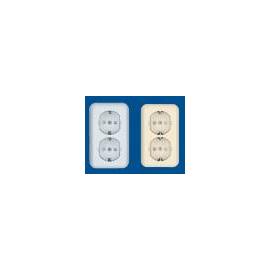 Розетка откр/уст 2-мест. с зем.16А слоновая кость 16-757М (RA16-214М-S) "Прима" (Schneider Electric)