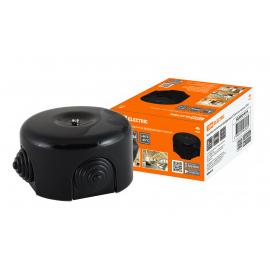 Коробка распаячная фарфоровая D7,8х4,5см черная TDM