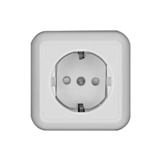 ПРИМА О/У РОЗЕТКА с заземлением со шторками16А 250В, БЕЛЫЙ,опт.уп.Россия