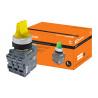 Переключатель на 2 положения с фиксацией M2SS1-21Y короткая ручка(LED) d22мм/220B 1з+1р желтый TDM