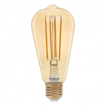 Лампа GLDEN-ST64S-13-230-E27-2700 Золотая