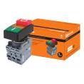 Кнопка двойная MPD13-11Y (зеленая/красная-выступающая) (LED) d22мм/220В (I/O)  линза желтая TDM