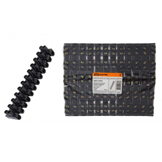 Зажим винтовой ЗВИ-150 полипропилен 10-35мм2 12пар 100°С черный TDM