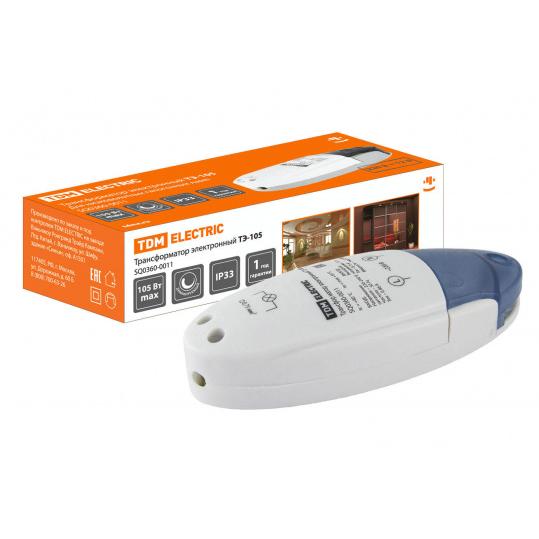 Трансформатор электронный диммируемый ТЭ-105 220В/12В 35-105Вт TDM