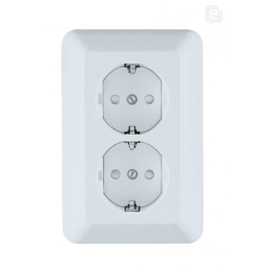 Розетка скр/уст 2-мест. с заземлением 16А слоновая кость РС 16-007 (М) "Прима" (Schneider Electric)