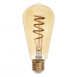 Лампа GLDEN-ST64SS-7-230-E27-2700 Золотая