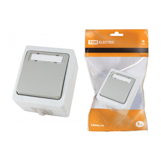 Кнопка звонковая с полем для надписи IP54 6A "Вуокса" TDM