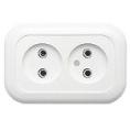 Розетка скр/уст 2-мест. без зазем. IP20 10А белая РС10-393 "Валентина" (Москва) (уп.40) распродажа