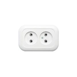 Розетка скр/уст 2-мест. без зазем. IP20 10А белая РС10-393 "Валентина" (Москва) (уп.40) распродажа