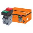 Кнопка двойная MPD13-11R (зеленая/красная-выступающая) (LED) d22мм/220В (I/O)  линза красная TDM