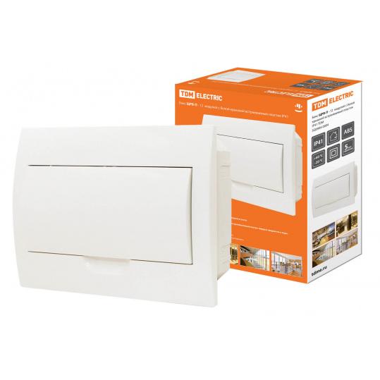 Бокс ЩРВ-П-12модулей (б) встраиваемый пластик IP41 TDM