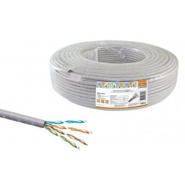Кабель витая пара народный U/UTP Cat 5e 4х2х24AWG CCA (100м) PVC, серый