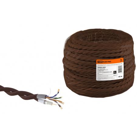 Ретро провод "Эко" TV + Internet  витой, коричневый (45м) TDM