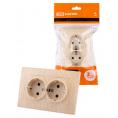 Розетка двойная 2П+З 16А 250В с защ. шт. сосна "Лама" TDM