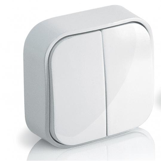 Переключатель откр/уст на 2 напр. 1-кл. IP20 10А белый "Quteo" (Legrand) 782204