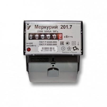Электросчетчик Меркурий 201.7 5(60)А/230В однофазный, однотарифный
