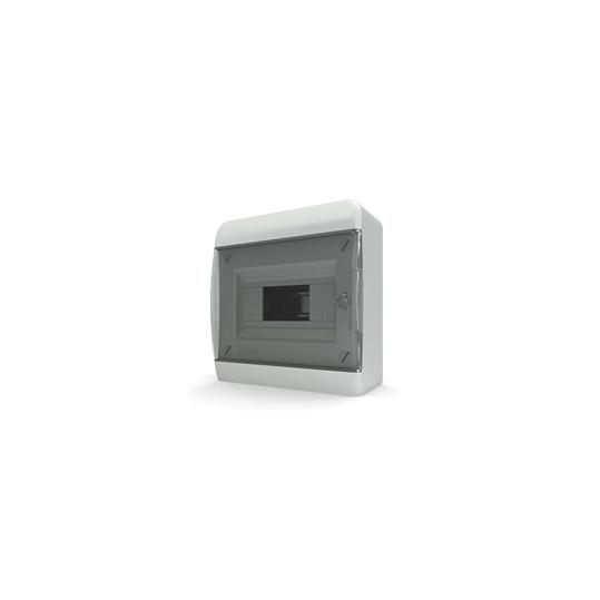 Бокс навесной IP41  8 мод. BNK 40-08-1 (прозрачная черная дверь) (TEKFOR)