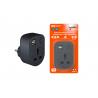 Адаптер универсальный поворотный  с/з 250В 16А + 2USB 2.1A черный TDM