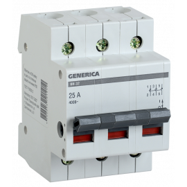 Выключатель нагрузки (мини-рубильник) ВН-32 3Р 25А GENERICA