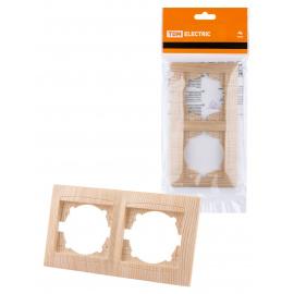 Рамка 2-х постовая горизонтальная сосна "Лама" TDM