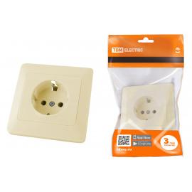 Розетка 2П+З 16А 250В сл. кость "Ильмень" TDM