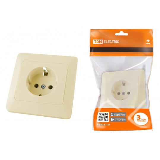 Розетка 2П+З 16А 250В сл. кость "Ильмень" TDM