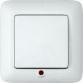 ПРИМА С/У 1-клавишный ВЫКЛЮЧАТЕЛЬ с подсветкой 6А 250B,БЕЛЫЙ,опт.уп.Россия
