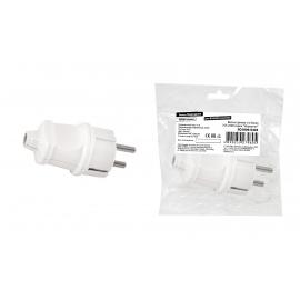 Вилка прямая с/з белая 16А 250В серии "Народная"