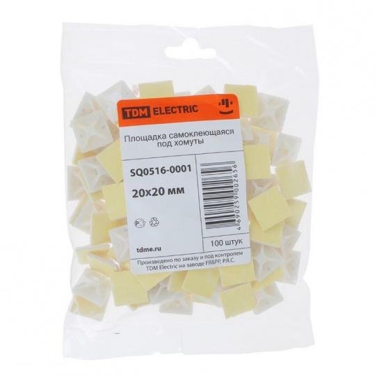 Площадка самоклеющаяся 25х25 под хомуты (100шт) TDM
