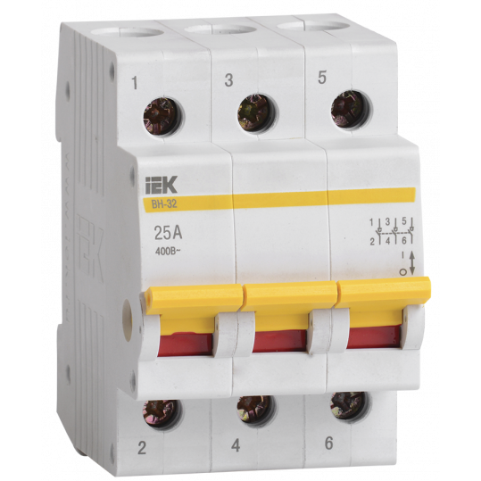 Выключатель нагрузки (мини-рубильник) ВН-32 3Р 25А IEK