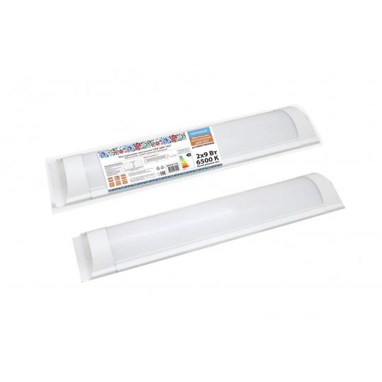 Светодиодный светильник LED ДПО 3017 1800 лм 2х9 Вт, 6500К (термопак) Народный