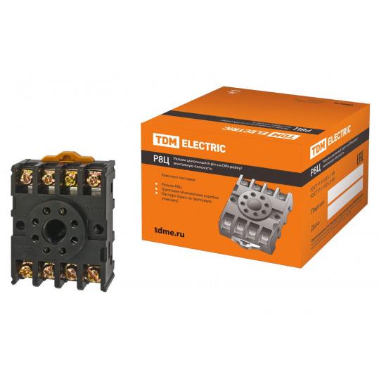 Разъем Р8Ц - цокольный 8-pin на DIN-рейку/плоскость TDM