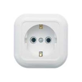 Розетка откр/уст 1-мест. с заземлением IP20 16А белая РА16-638 "Валентина" (Москва) (150) распродажа