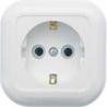 Розетка откр/уст 1-мест. с заземлением IP20 16А белая РА16-638 "Валентина" (Москва) (150) распродажа