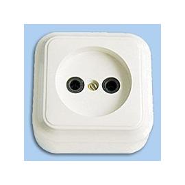 Розетка откр/уст 1-мест. без заземления IP20 16А белая РА16-255 (Беларусь) (108)