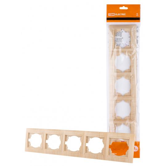 Рамка 5-ти постовая горизонтальная сосна "Лама" TDM